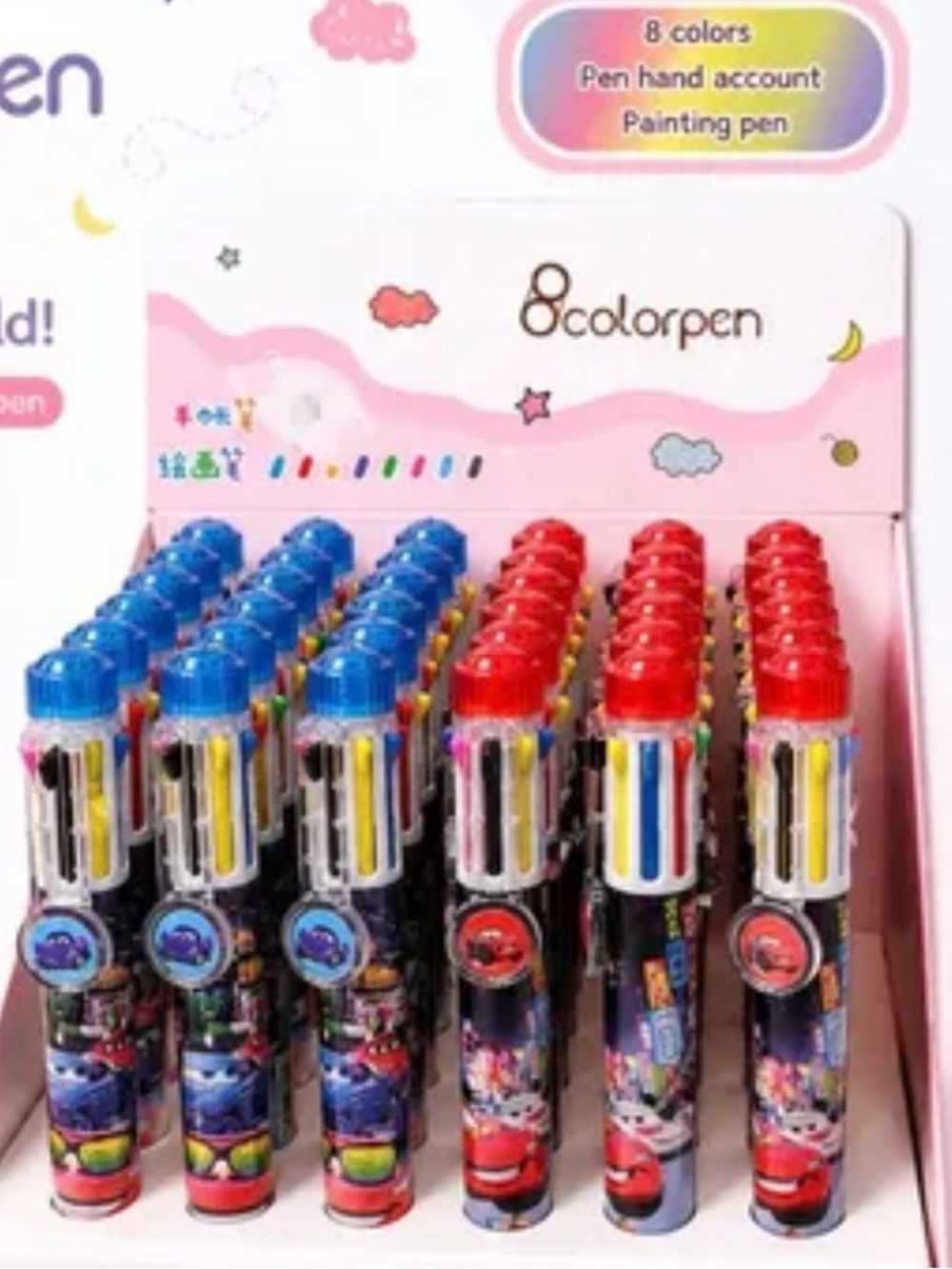 Disney Pixar Cars 8 Colors Pen ❌ Bundle  of 6